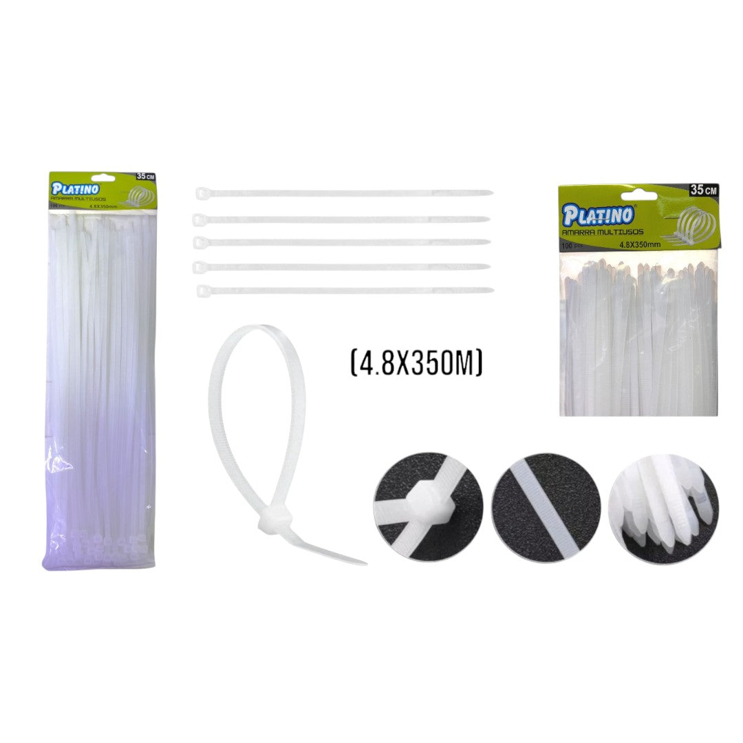 AMARRAS PLASTI BLANCA (4.8X350) AMARRAS PLASTI BLANCA (4.8X350)